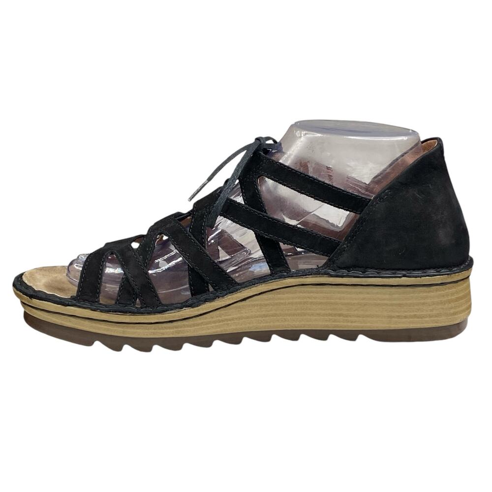 Naot Women's Yarrow Black Suede Lace Up Sandal Size 39 Us 8 View 2